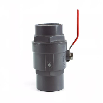 Graue Kugelventil-rostfreie Griff-PVC-Ventile UPVC zweiteilige