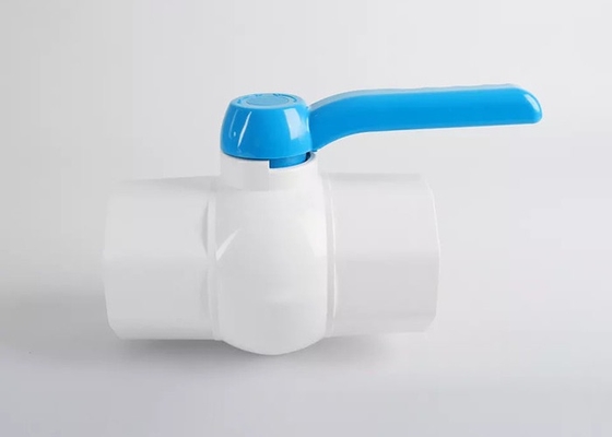 Weißer Weisen-PVC-Vierteldrehungs-Ventil-Kunststoffgriff des PVC-Wasserleitungs-Kugelventil-1