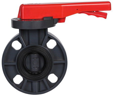 RPP PVDF PVC-Oblaten-Drosselventil-Korrosionsbeständigkeits-Schwarzes